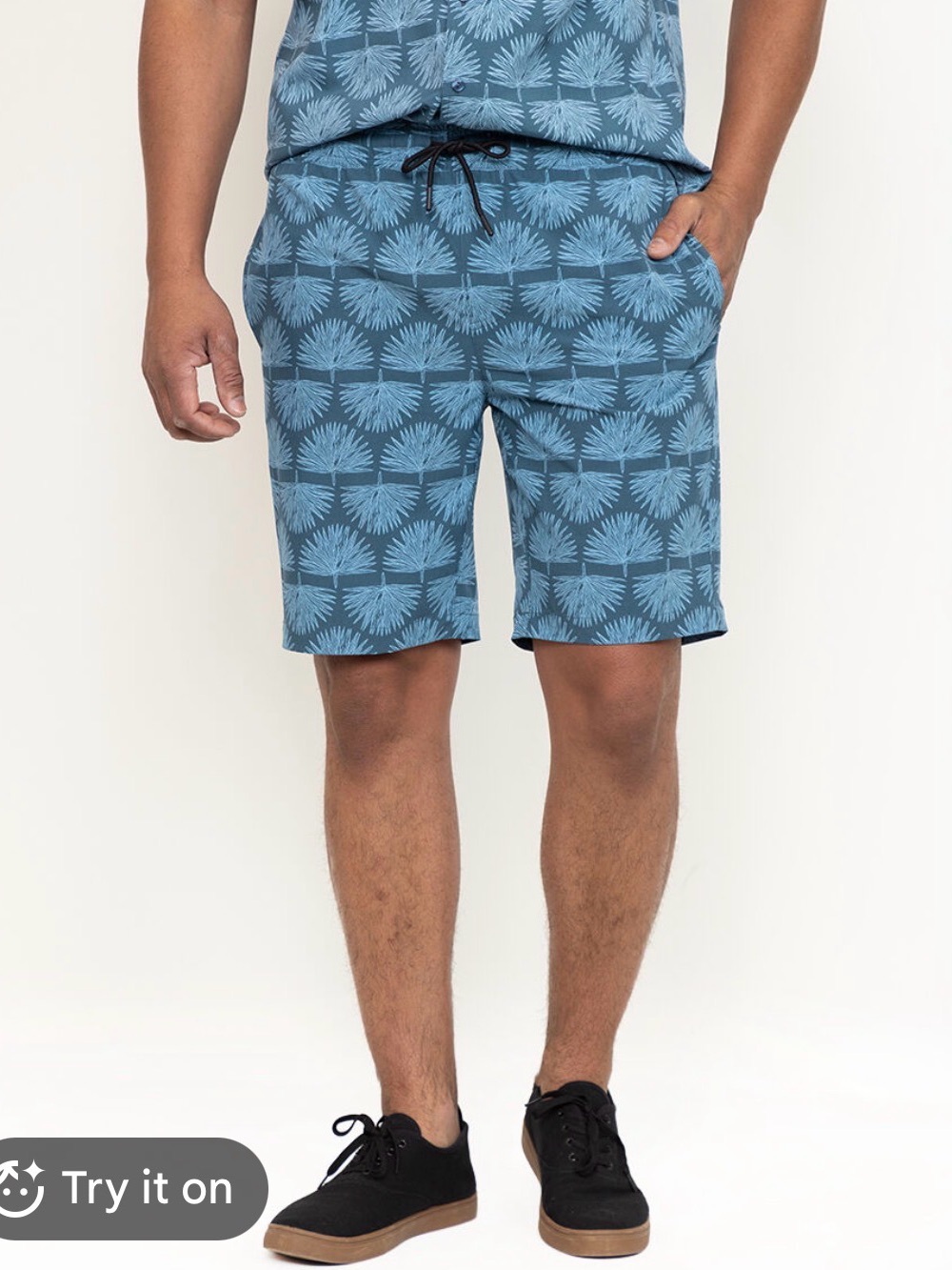 Target Men's Teal Palm-Print Swim Board Shorts